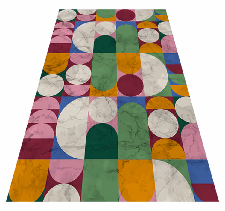 Tapis vinyle salle de bain formes géométriques texturées - TenStickers