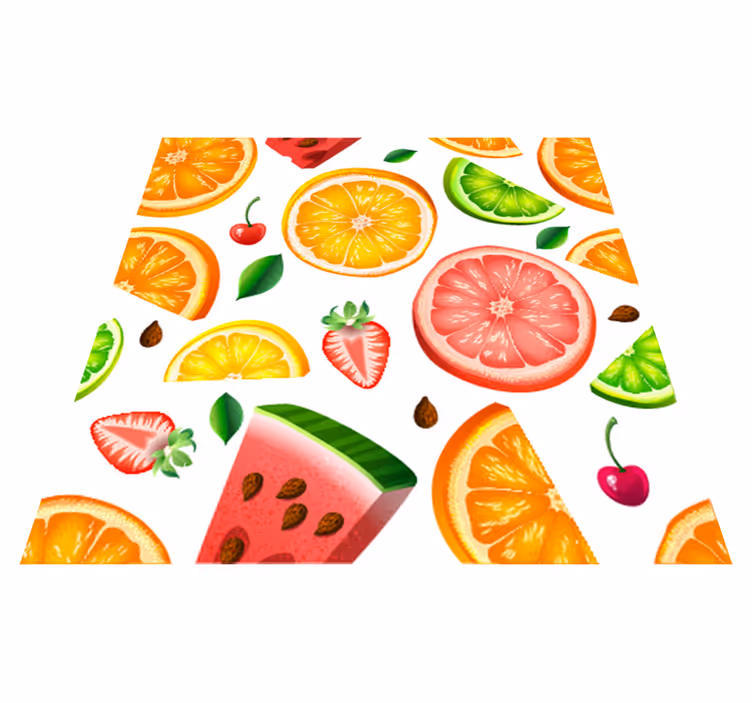 Tapis vinyle cuisine frise de fruits - TenStickers