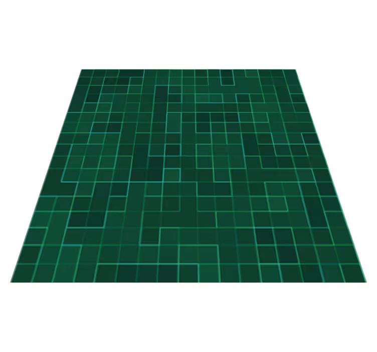 Tapis vinyle cuisine mosaïque abstraite verte lumineuse - TenStickers