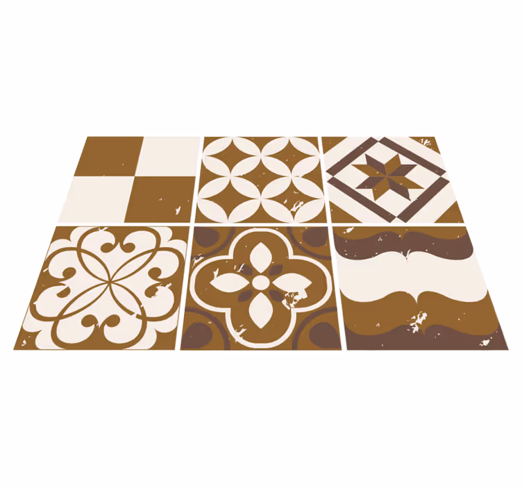 Tapis vinyle cuisine design en ciment marron - TenStickers