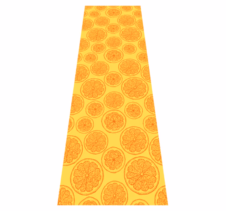 Tapis vinyle cuisine motif dessiné à la main orange - TenStickers