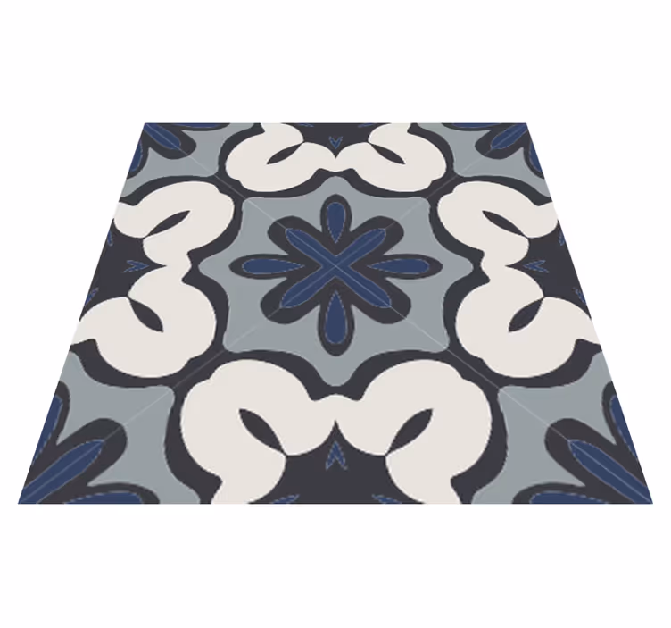 Tapis vinyle cuisine style gracia bleu hydraulique - TenStickers