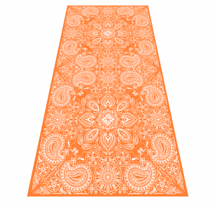 Tapis vinyle cuisine carreaux paisley - TenStickers