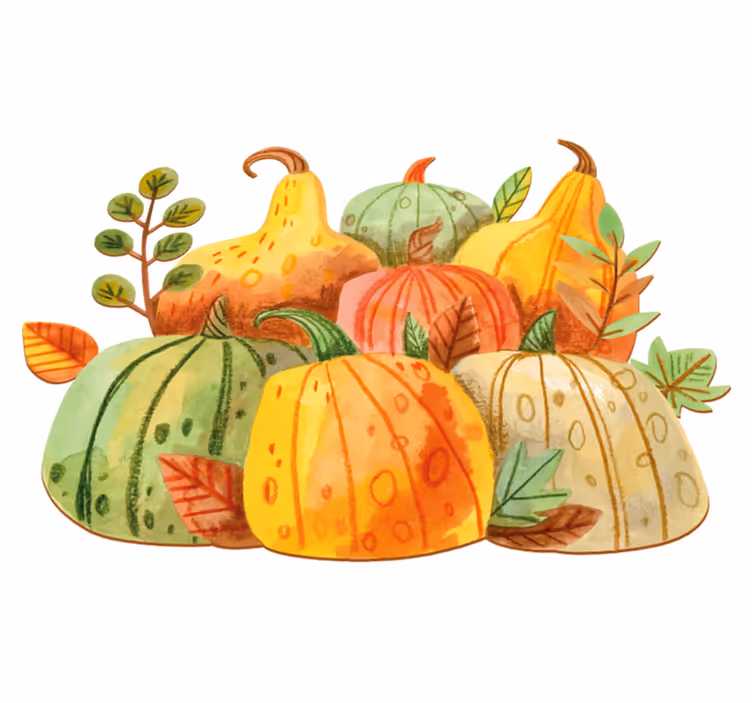 Tapis vinyle cuisine légumes d'automne aquarelle - TenStickers