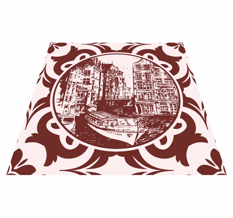 Tapis vinyle cuisine maisons et bateaux de canal - TenStickers
