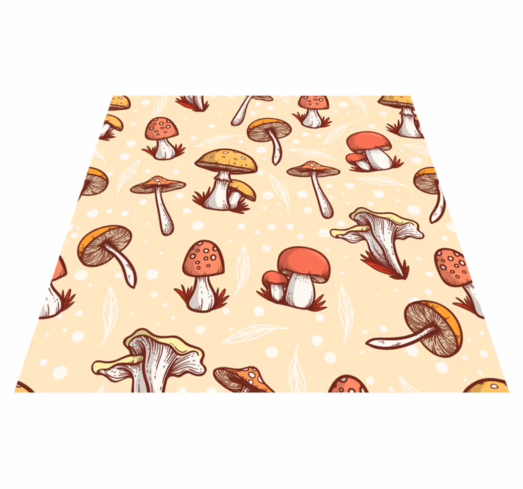 Tapis vinyle cuisine design original motif champignon - TenStickers
