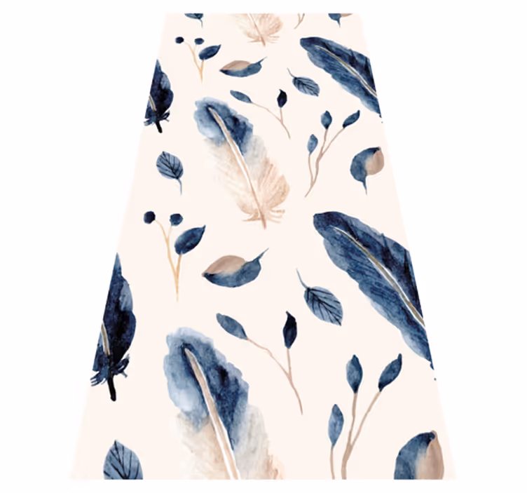 Tapis vinyle cuisine feuilles et plumes volantes - TenStickers
