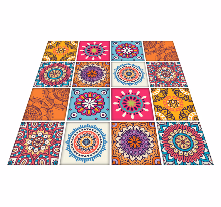 Tapis vinyle cuisine motifs mandala - TenStickers