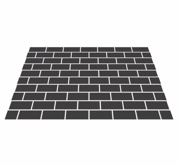Tapis vinyle cuisine autocollant briques noires - TenStickers