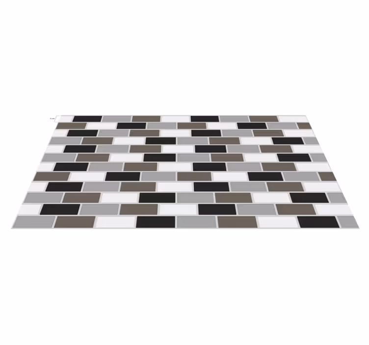 Tapis vinyle cuisine bordure de carreaux gris - TenStickers