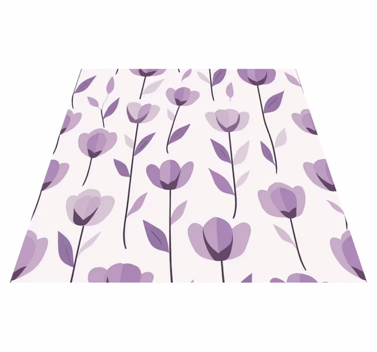 Tapis vinyle cuisine motifs floraux - TenStickers