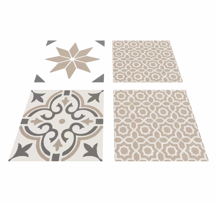Tapis vinyle cuisine mosaïque marocaine sable - TenStickers
