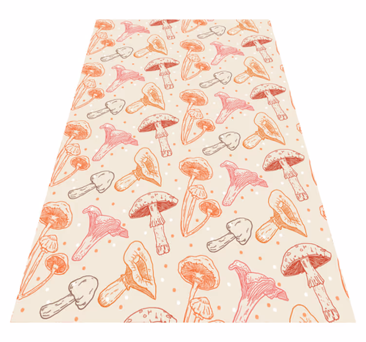 Tapis vinyle cuisine ensemble de champignons aquarelle - TenStickers