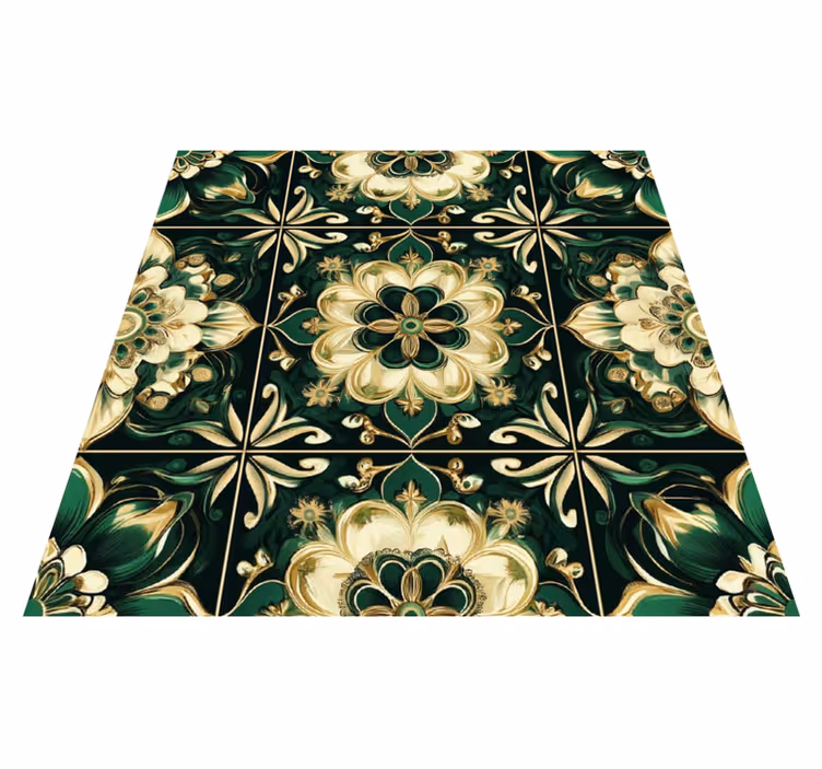 Tapis vinyle cuisine carreaux mosaïque botanique - TenStickers