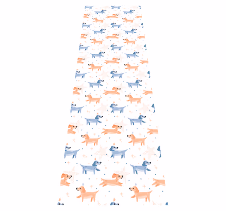 Tapis vinyle chambre chiens mignons avec couronne - TenStickers