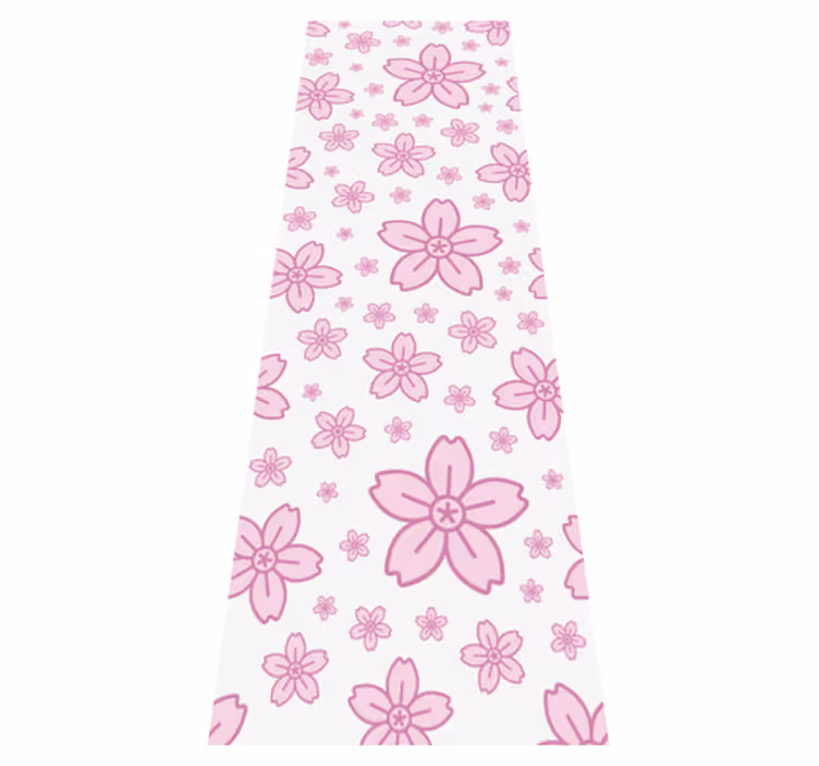 Tapis vinyle chambre fleurs roses mignonnes sur fond blanc - TenStickers