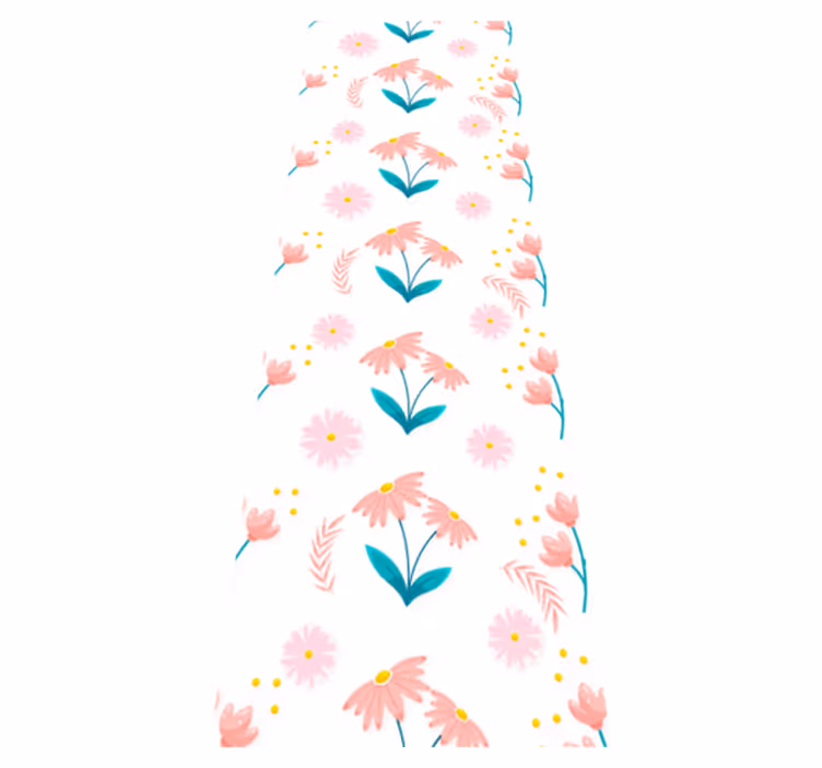 Tapis vinyle chambre fleurs pastel minimalistes et pois - TenStickers
