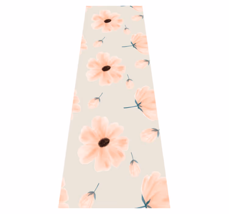 Tapis vinyle chambre fleurs aquarelle grandes - TenStickers