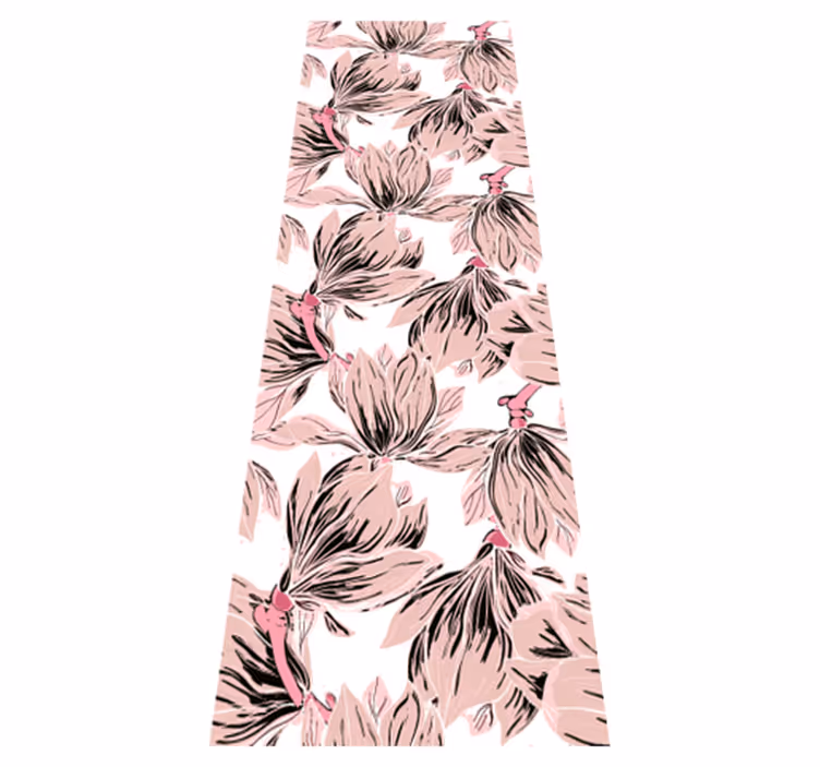 Tapis vinyle chambre gros plan magnolias blancs et roses - TenStickers
