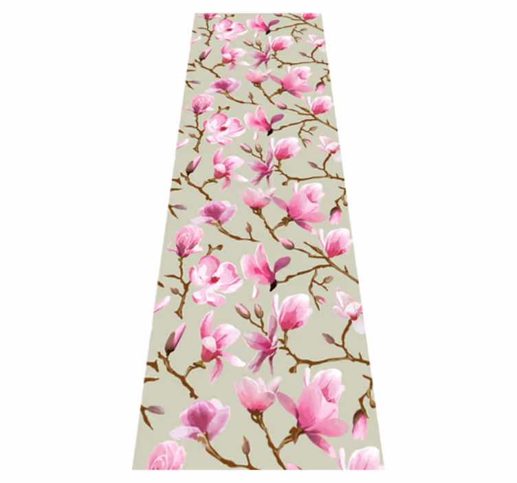 Tapis vinyle chambre magnifique arbre de magnolia violet - TenStickers