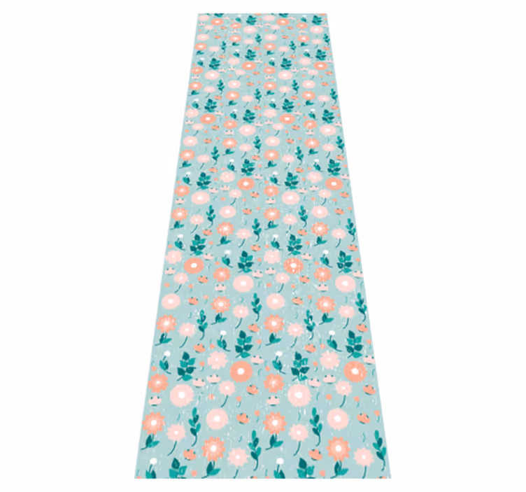 Tapis vinyle chambre fleurs bleues style shabby chic - TenStickers
