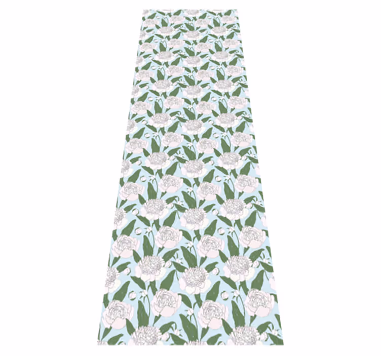 Tapis vinyle chambre motif fleurs blanches grandmillenial - TenStickers