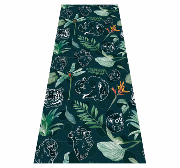 Tapis vinyle chambre motifs d'animaux et arbres colorés - TenStickers