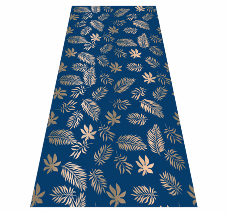 Tapis vinyle chambre design floral bleu africain - TenStickers