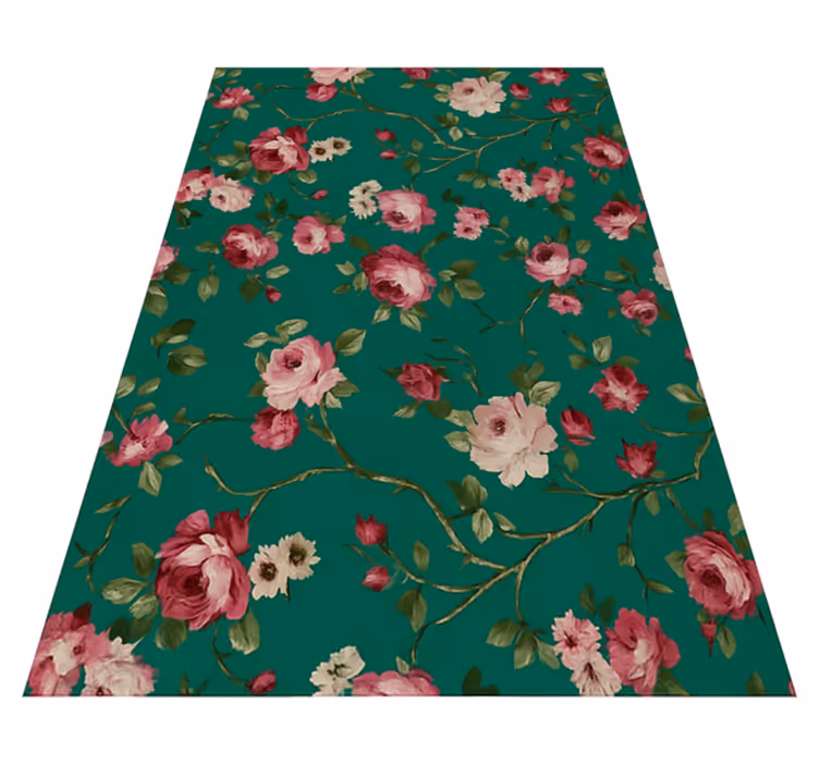Tapis vinyle chambre motif fleurs d'arbre peintes - TenStickers