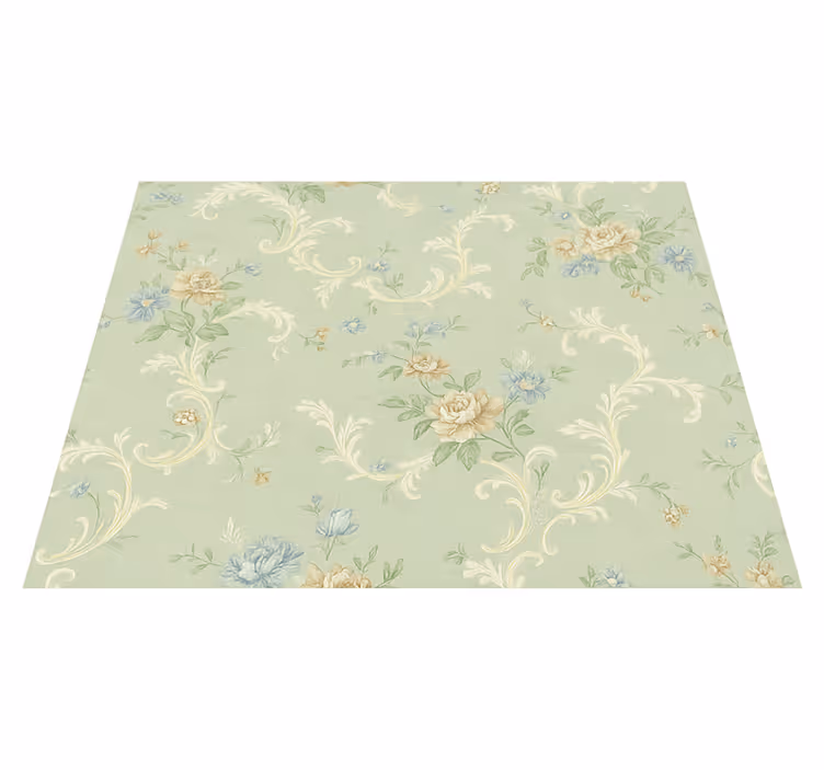 Tapis vinyle chambre design floral vintage et ornemental - TenStickers