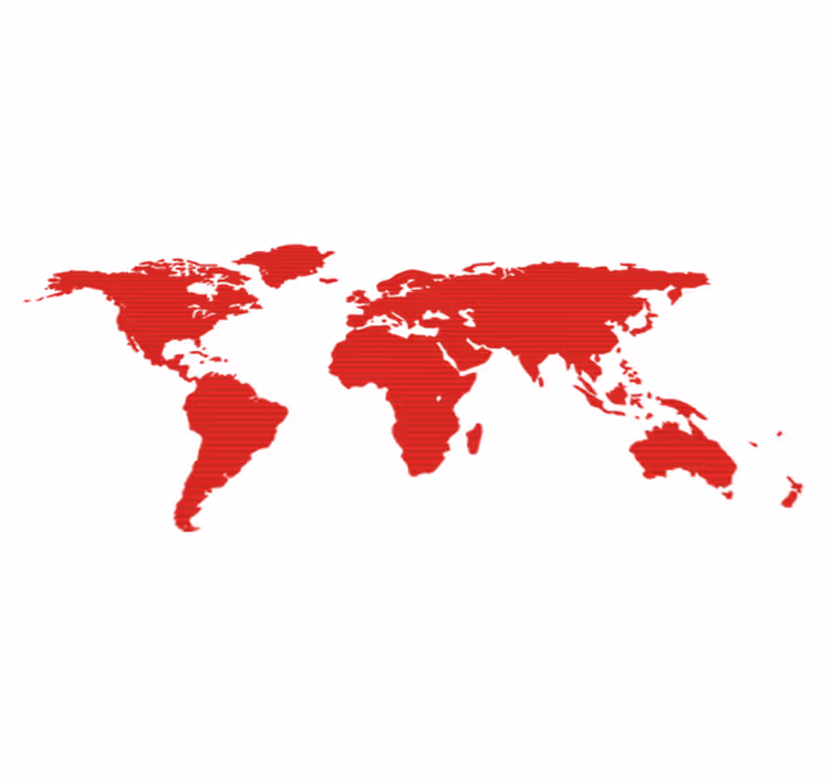 Tapis vinyle chambre carte du monde lignes rouges - TenStickers