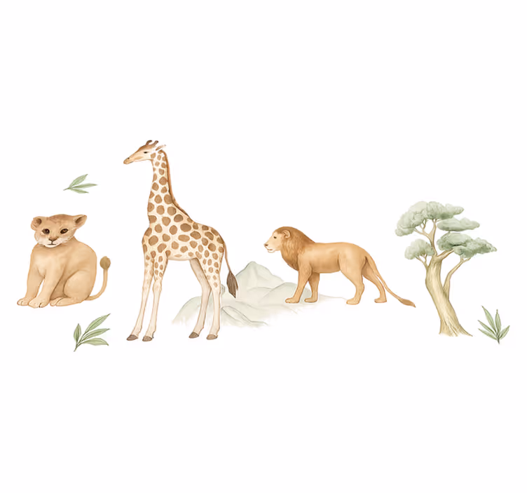 Tapis vinyle chambre savane apaisée - TenStickers