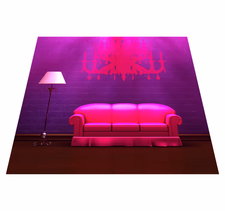 Tapis vinyle chambre décoratif pour sofa et lampe - TenStickers