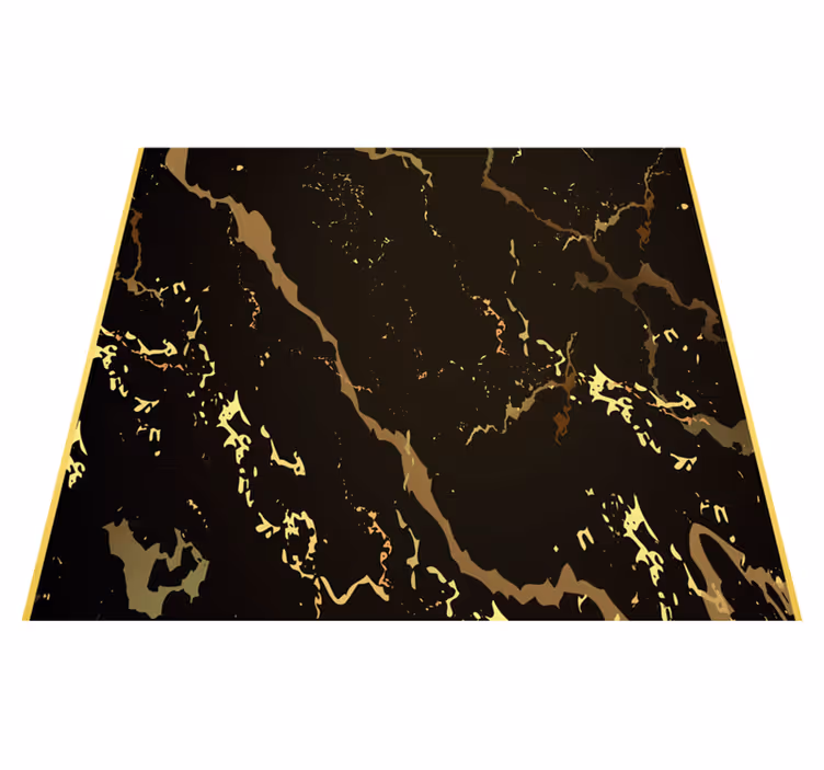 Tapis vinyle bureau texture marbre noir or - TenStickers