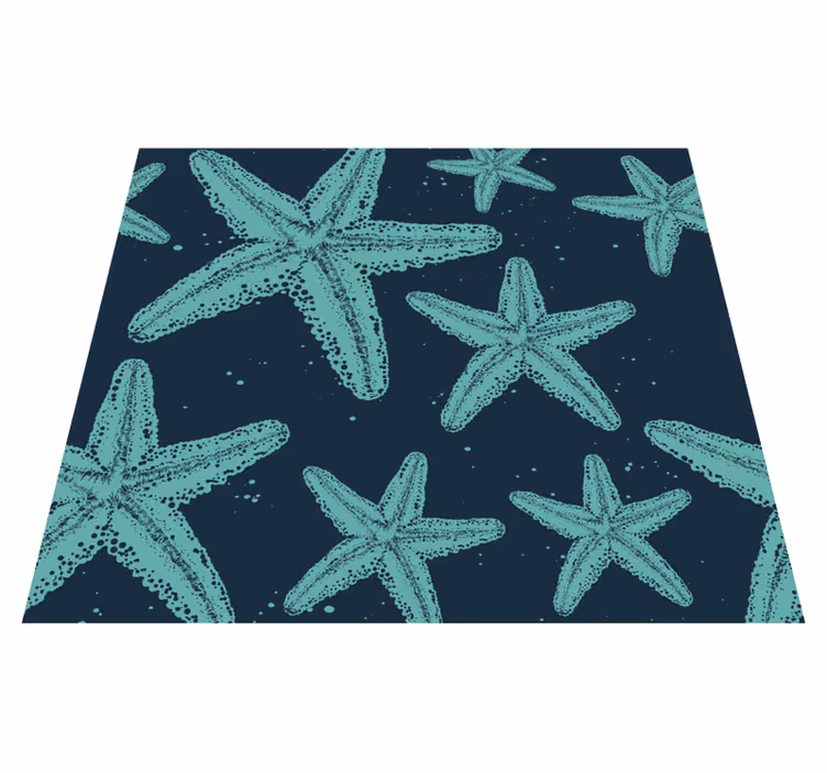 Tapis vinyle chambre Étoiles de mer bleutées - TenStickers