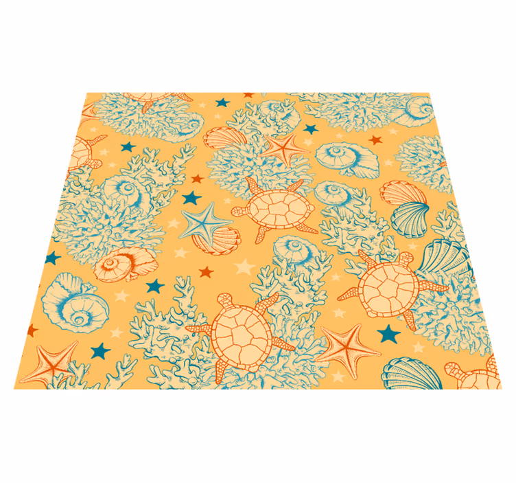 Tapis vinyle chambre vie marine couleurs douces - TenStickers