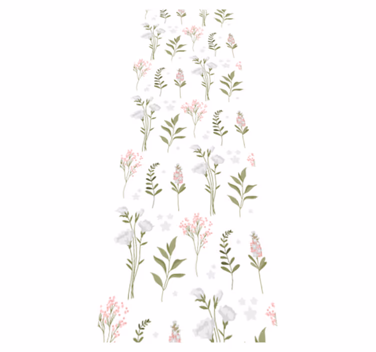 Tapis vinyle chambre motif floral minimaliste - TenStickers