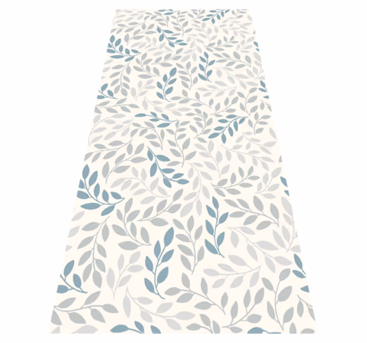 Tapis vinyle chambre ombre bleue sur petites feuilles - TenStickers