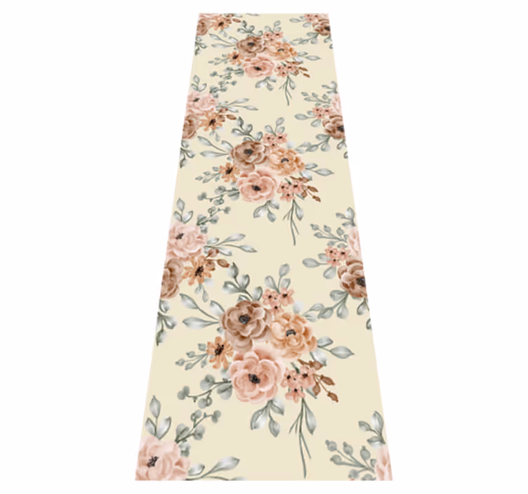 Tapis vinyle chambre peinture à l'huile roses romantiques - TenStickers