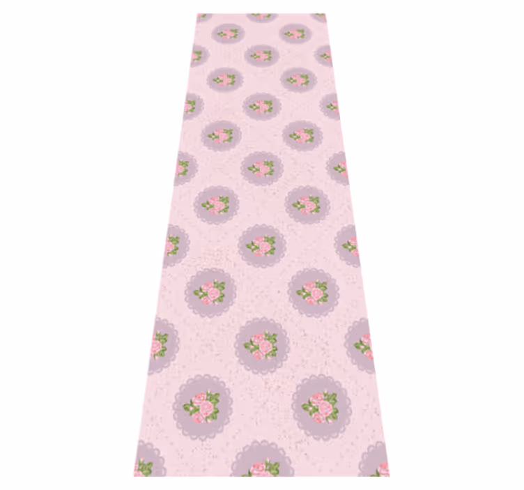 Tapis vinyle chambre motif carreaux roses shabby chic - TenStickers