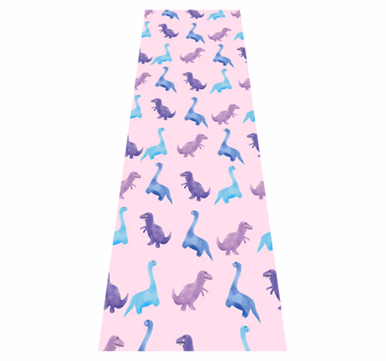 Tapis vinyle chambre dinosaures roses sur fond - TenStickers