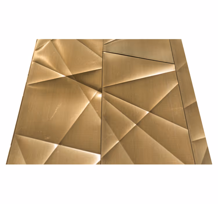 Tapis vinyle chambre texture polygonale dorée 3d - TenStickers