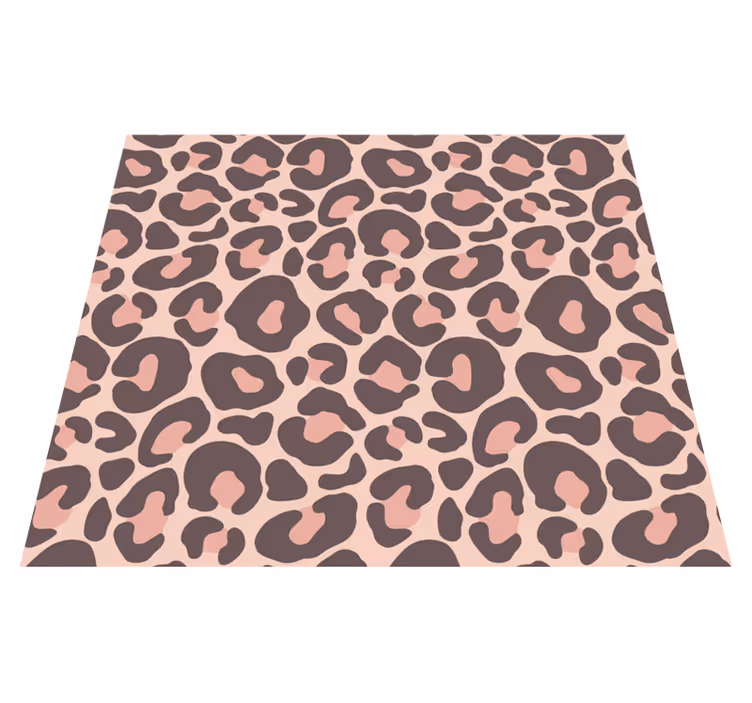 Tapis vinyle chambre motif léopard rose - TenStickers