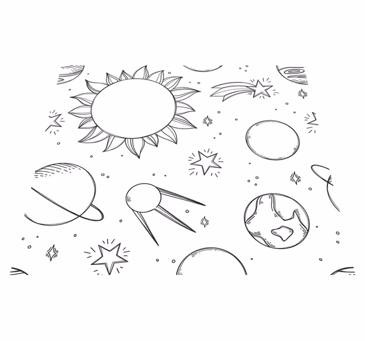 Tapis vinyle chambre espace version enfant - TenStickers