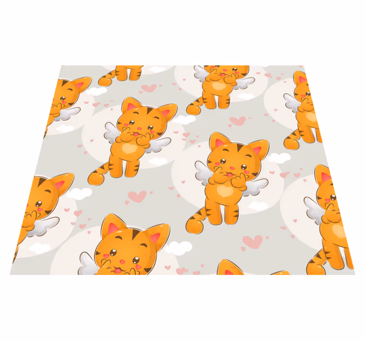 Tapis vinyle chambre mignons chatons qui volent - TenStickers