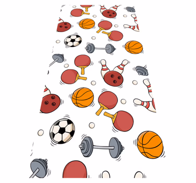 Tapis vinyle chambre style croquis d'équipement sportif - TenStickers