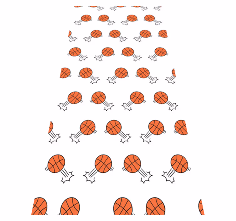 Tapis vinyle chambre motif de ballons de basket dessinés - TenStickers