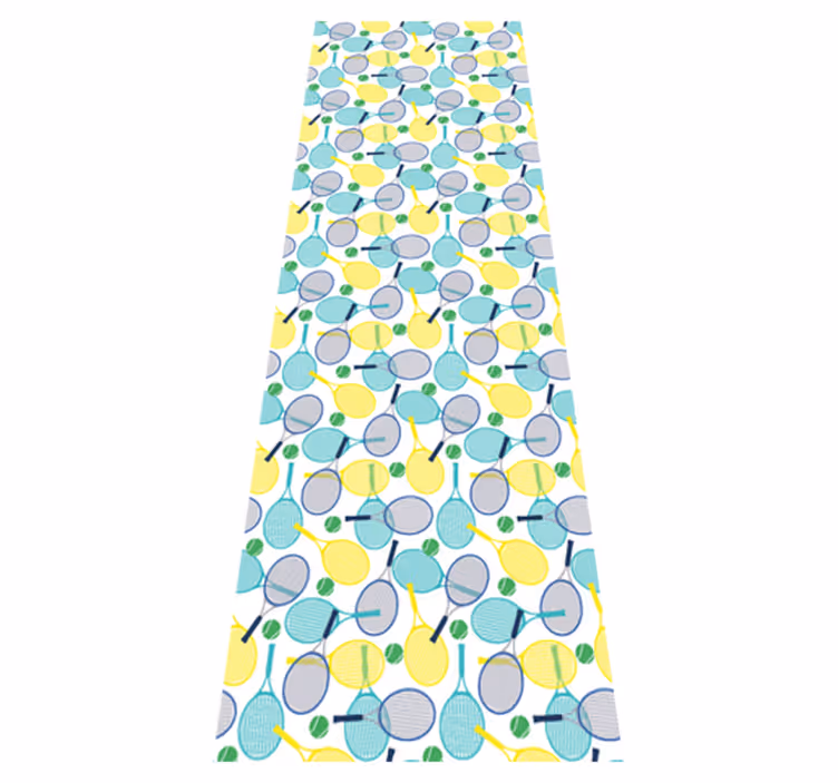 Tapis vinyle chambre motifs de raquettes colorées - TenStickers
