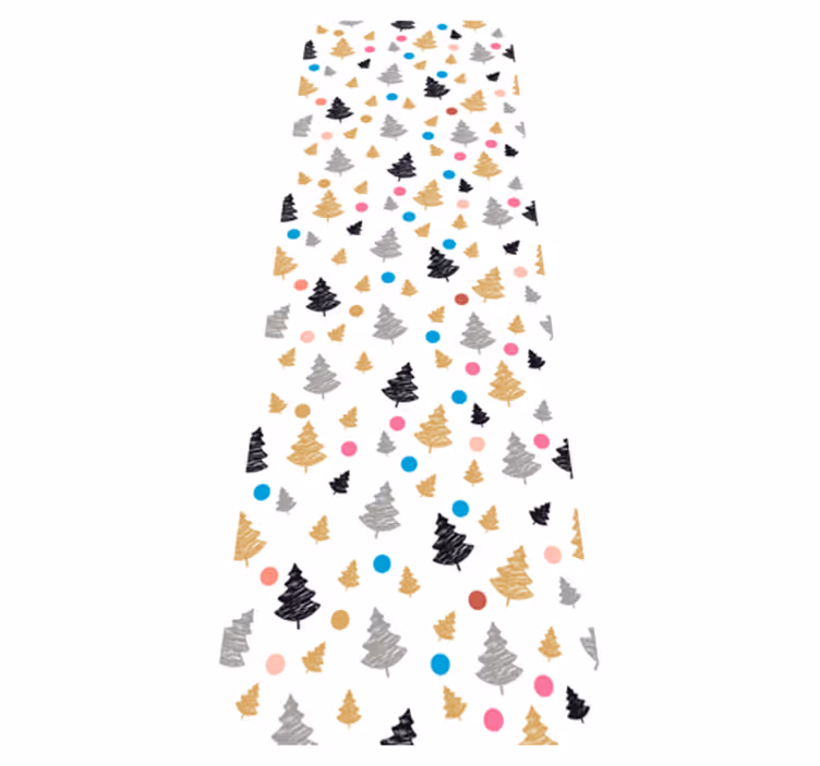 Tapis vinyle chambre motifs colorés avec arbres - TenStickers