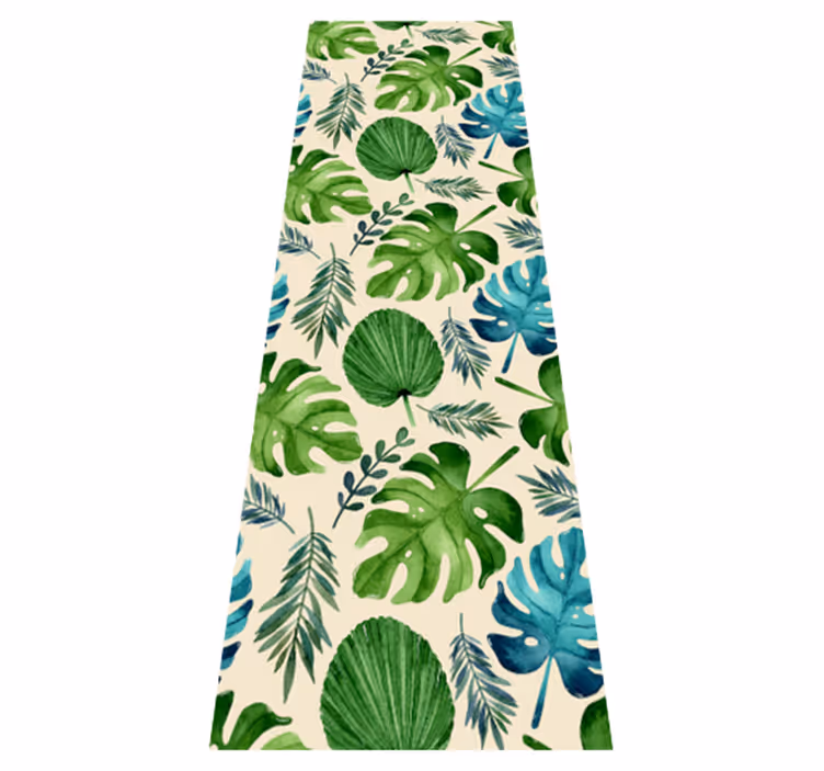 Tapis vinyle chambre motif feuilles vertes tropicales - TenStickers